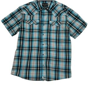 Cody James Western Short Sleeve Pearl Snap Plaid Shirt Multicolor Men Size XL